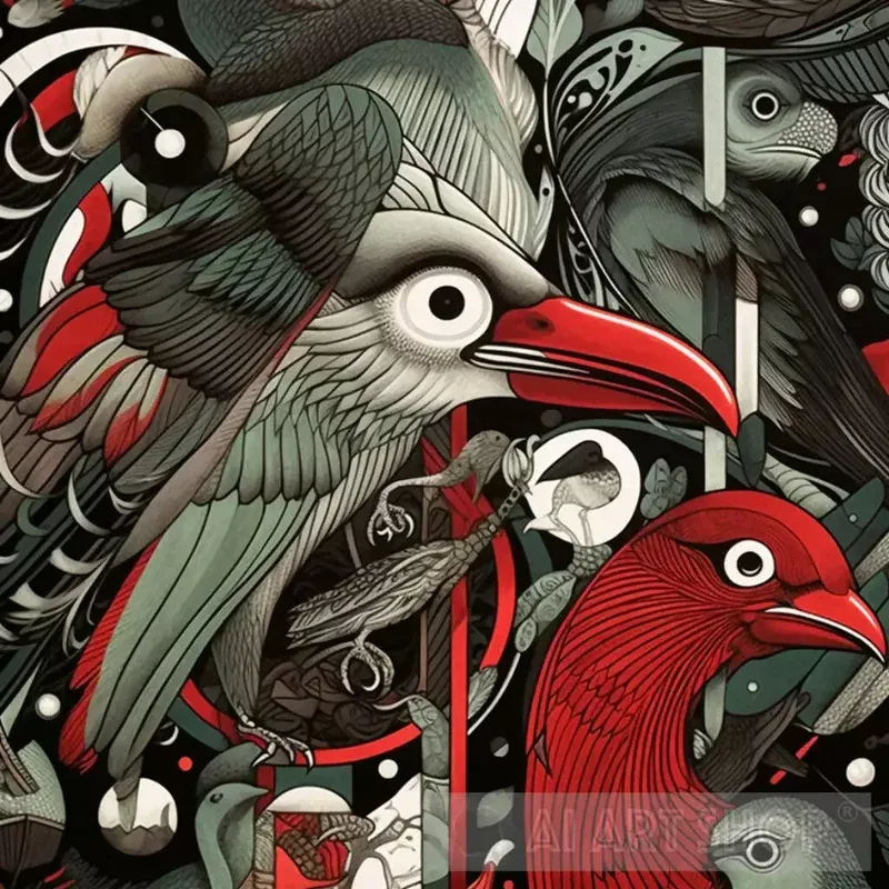 classic-art-picassoesque-style-ai-print-avian-themed-mid-1950s Classic Art Picassoesque Style Ai Print Avian Themed Mid 1950s