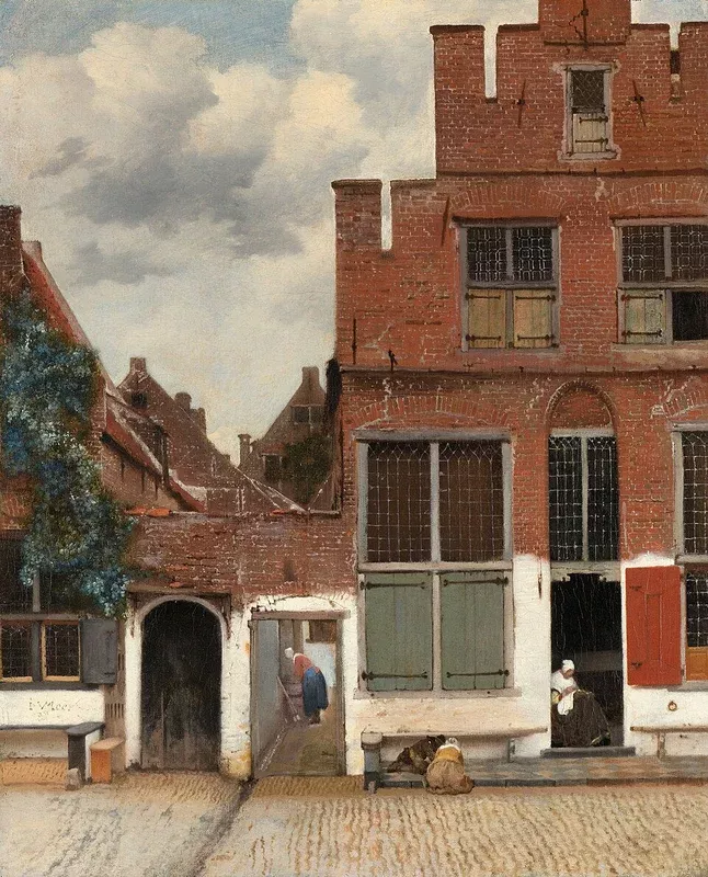 little-street-by-johannes-vermeer-hand-painted-oil-painting-on-canvas The Little Street by Johannes Vermeer - Hand Painted Oil Painting on Canvas